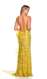 Dave and Johnny Long Yellow Prom Dress 11527