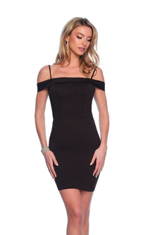 Dave and Johnny Short Black Hoco Dress 11701