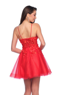 Dave and Johnny Short Red Floral Hoco Dress 11726