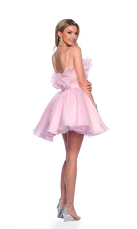 Dave and Johnny Short Pink Ruffle Hoco Dress 11730