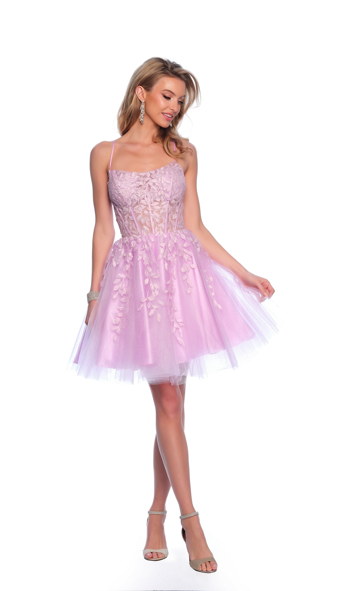 Purple Homecoming Dress: Dave & Johnny 11750