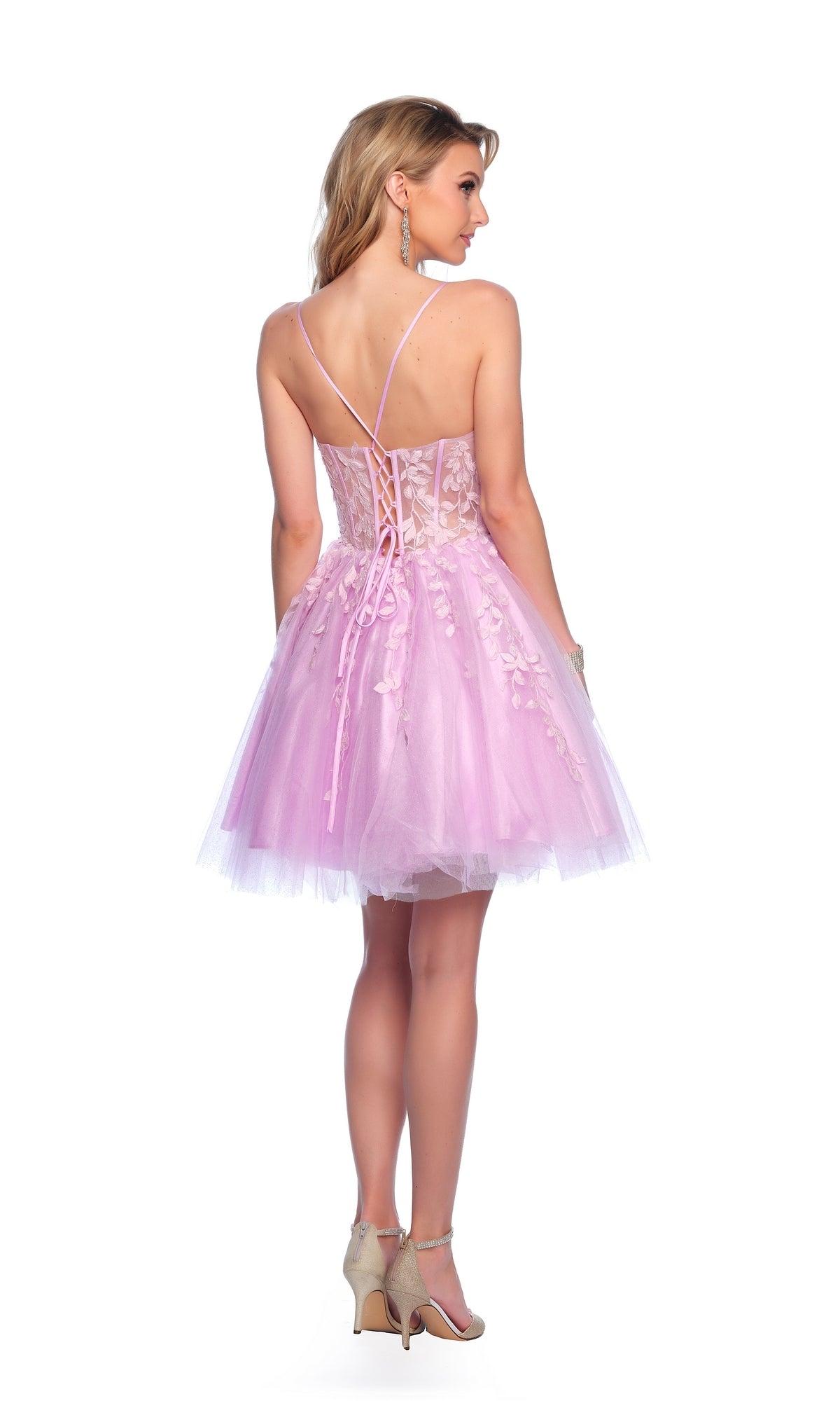 Purple Homecoming Dress: Dave & Johnny 11750