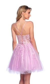 Purple Homecoming Dress: Dave & Johnny 11750