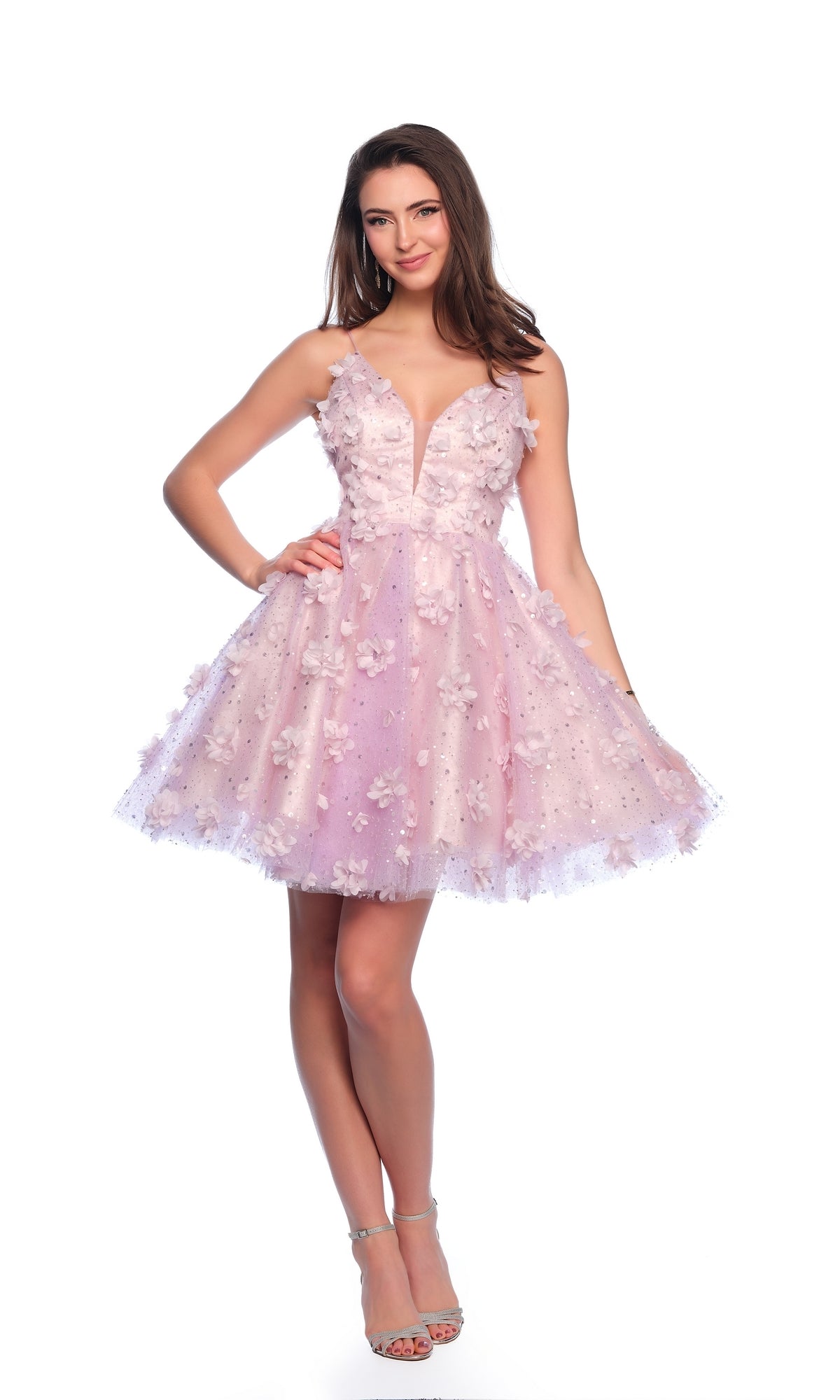 Dave and Johnny Short Purple Hoco Dress 11751