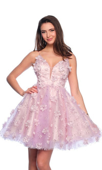 Dave and Johnny Short Purple Hoco Dress 11751