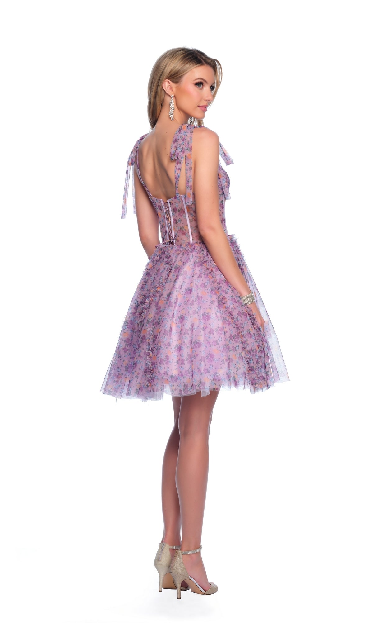 Dave and Johnny Short Print Hoco Dress 11752