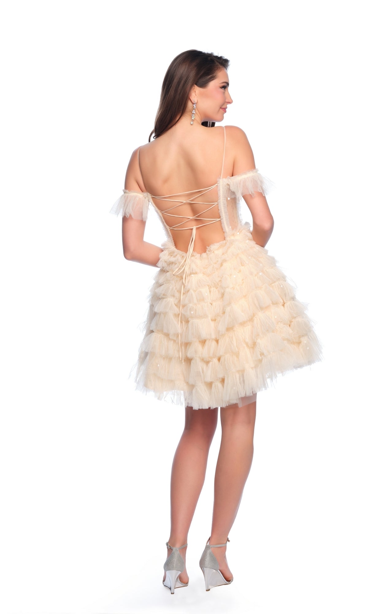 Dave and Johnny Short Ruffled Hoco Dress 11754