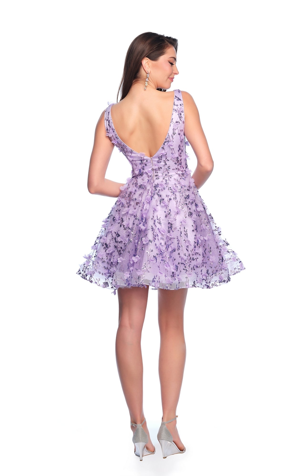 Dave and Johnny Short Purple Hoco Dress 11765