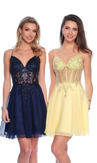 Dave &  Johnny Short Chiffon Hoco Dress 11789