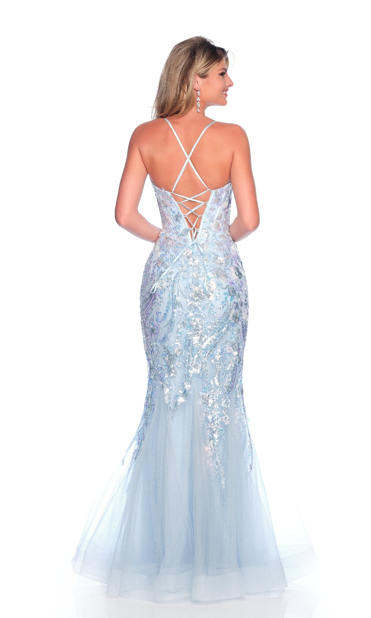 Light Blue Mermaid Prom Dress: Dave & Johnny 11804