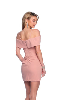 Dave & Johnny Front-Drape Short Hoco Dress 11807