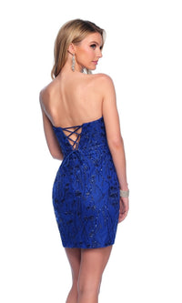 Dave & Johnny Short Royal Blue Hoco Dress 11825