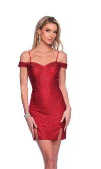 Dave & Johnny Tight Red Short Hoco Dress 11916