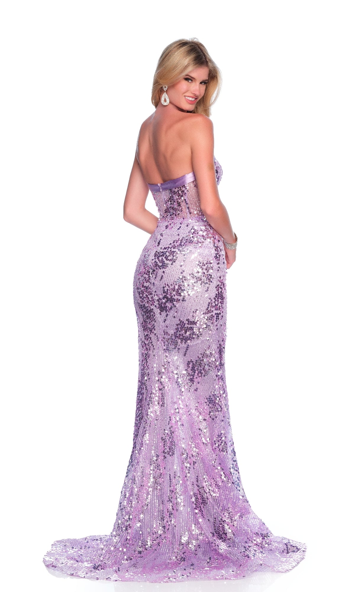 Long Lilac Prom Dress: Dave & Johnny 11944