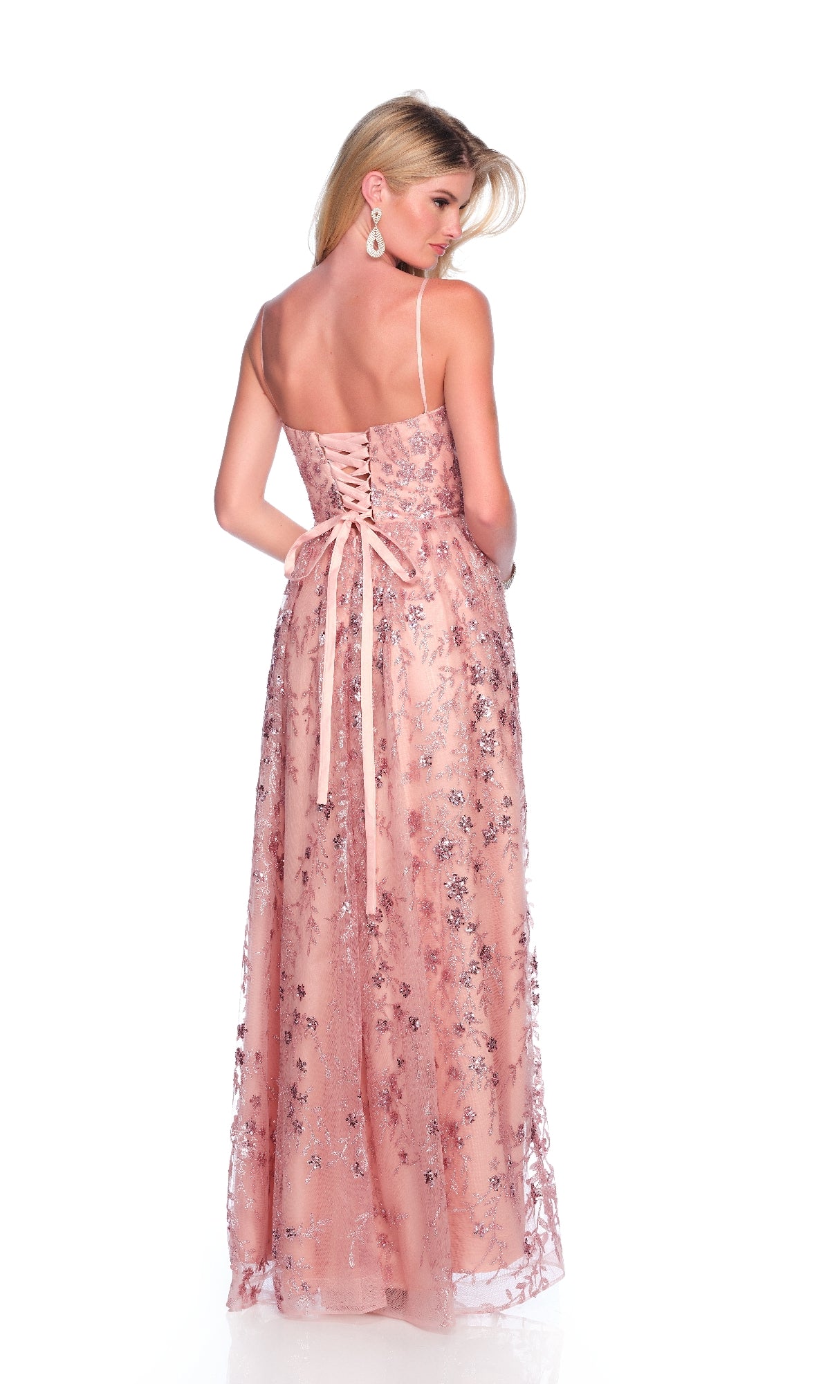 Long Pink Prom Dress: Dave & Johnny 11998