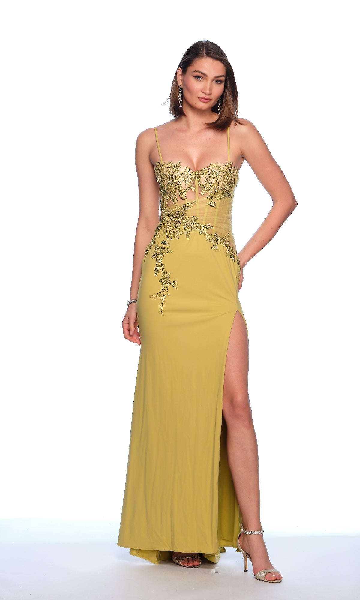 Lime Green Prom Dress: Dave and Johnny 12018