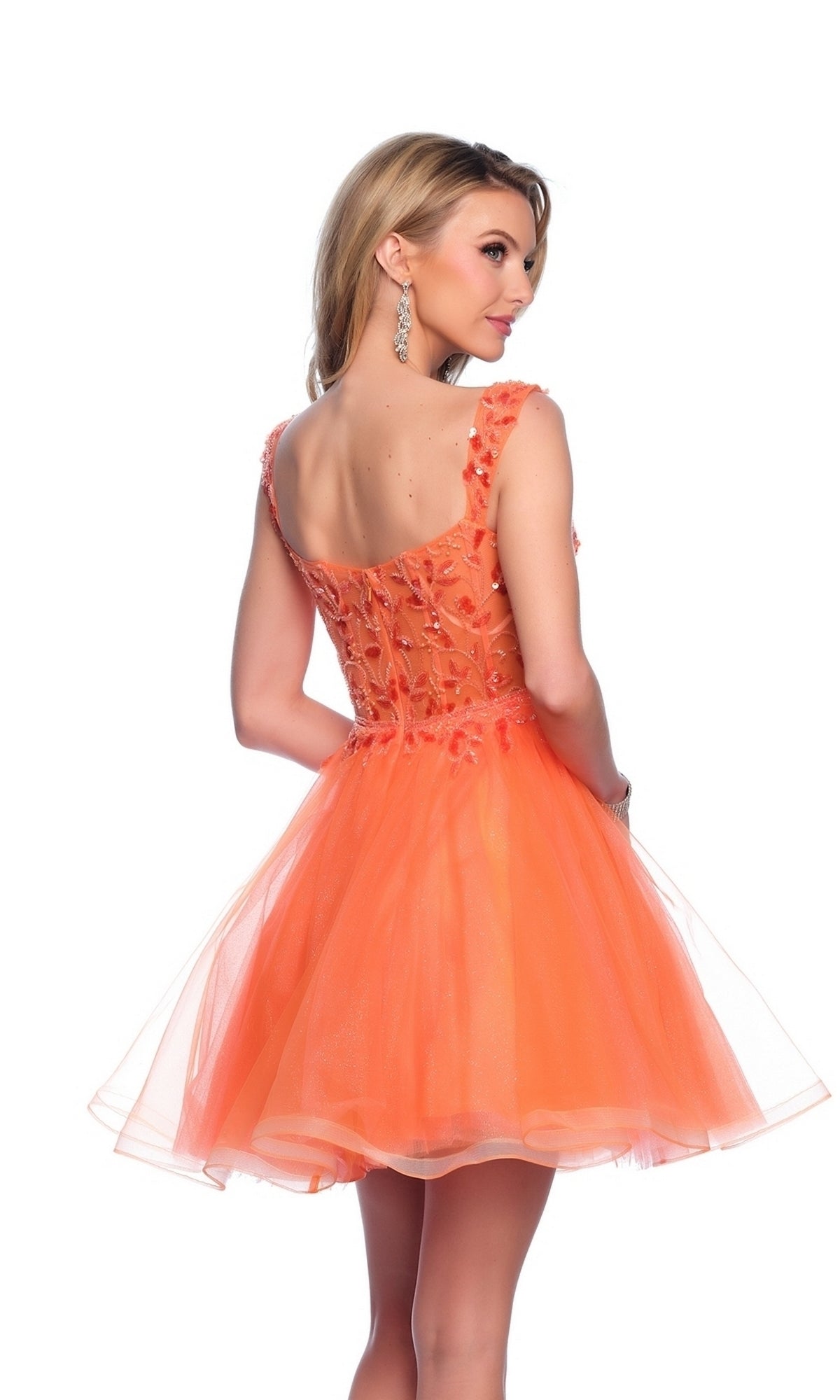 Dave & Johnny Orange Homecoming Dress 12038