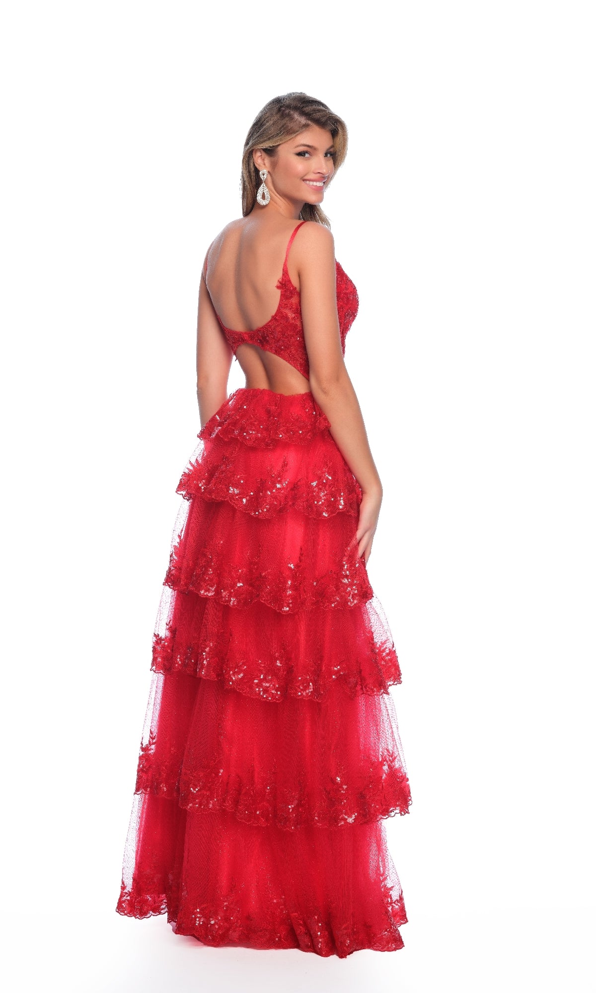 A-Line Red Prom Dress: Dave and Johnny 12051