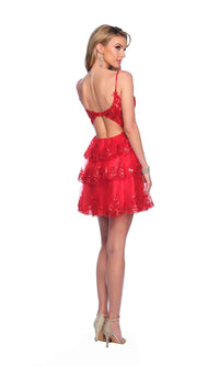 Dave & Johnny Red Sequin Homecoming Dress 12052