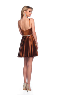 Dave & Johnny Bronze Brown Homecoming Dress 12066