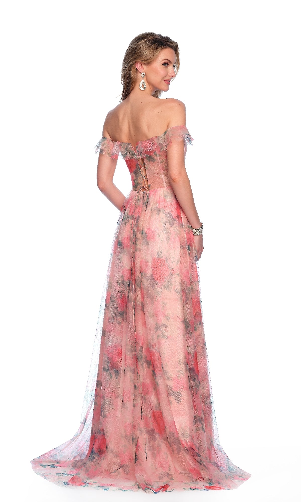 Floral Print Prom Dress: Dave & Johnny 12076