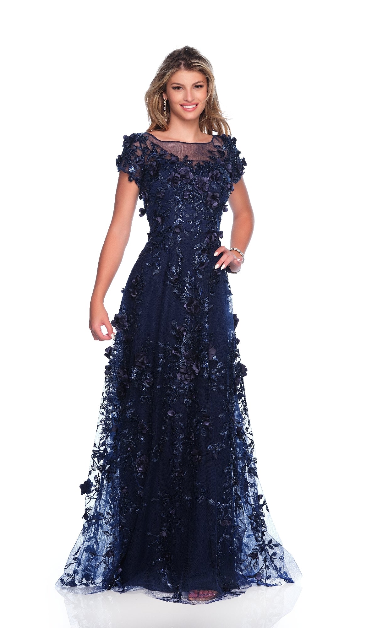 Navy Blue Prom Dress: Dave & Johnny 12126