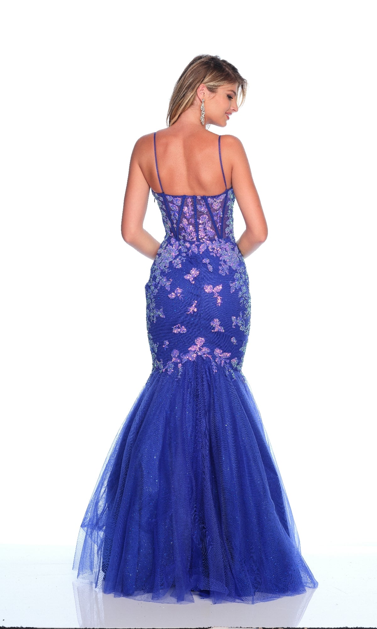 Blue Mermaid Prom Dress: Dave & Johnny 12134