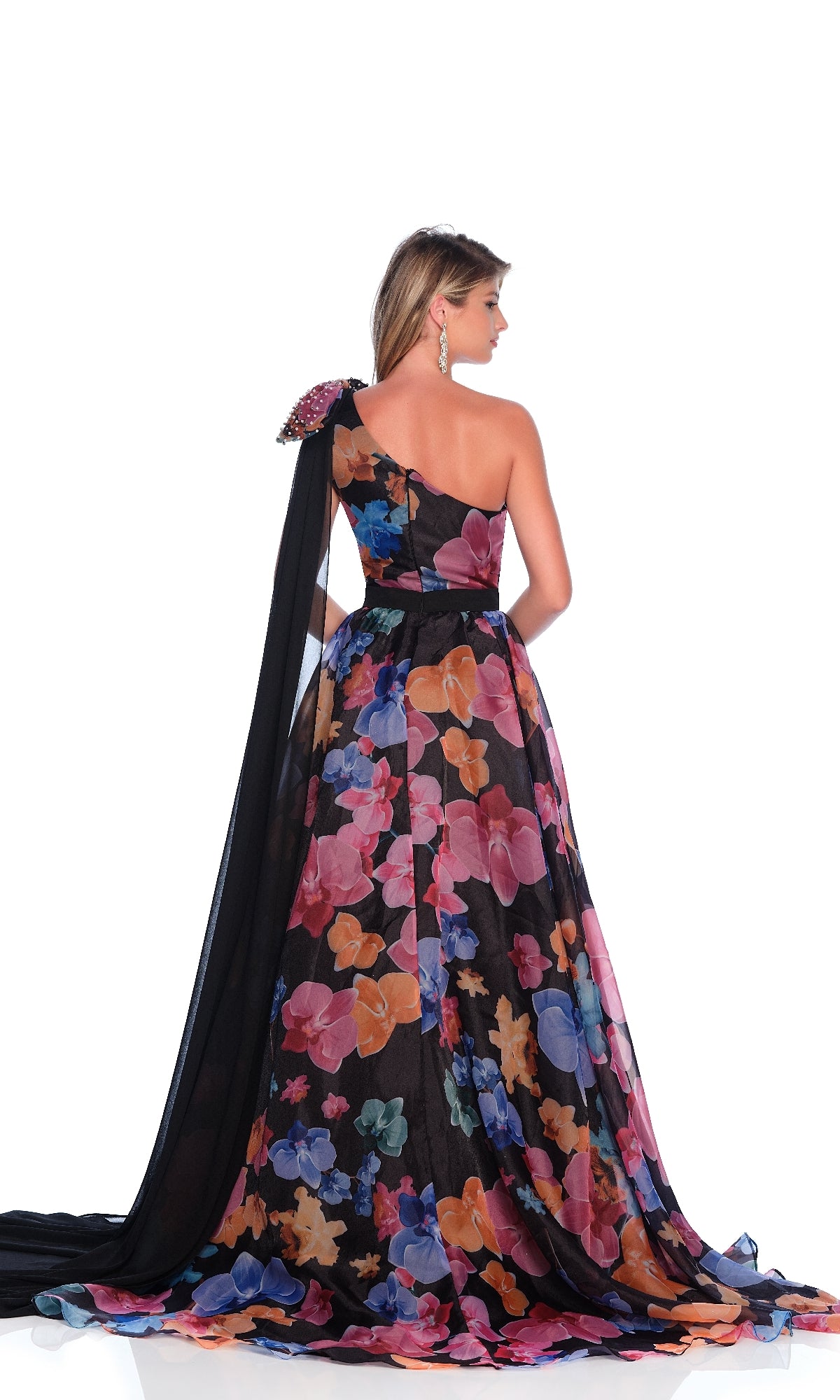 Floral Print Prom Dress: Dave & Johnny 12157