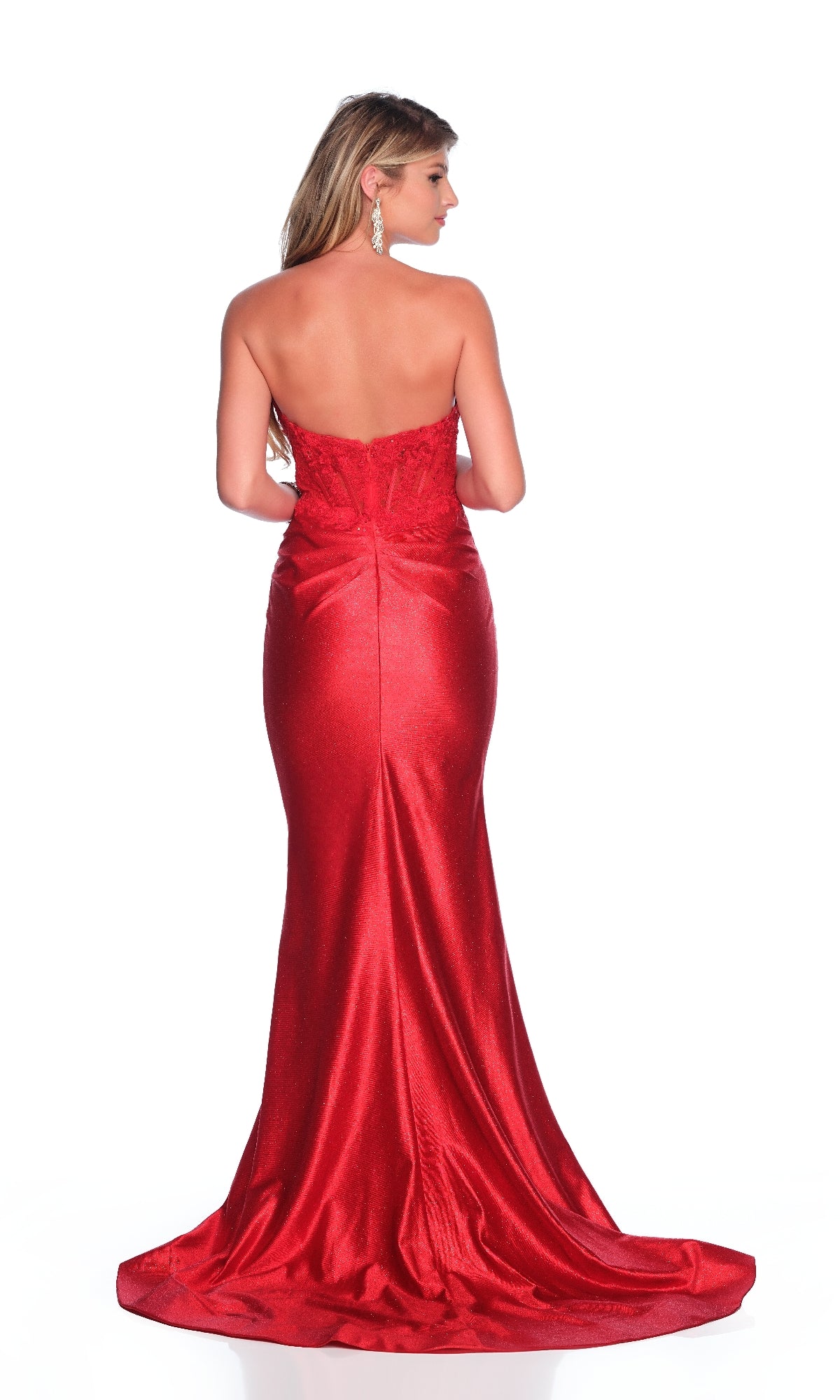 Red Strapless Prom Dress: Dave & Johnny 12206