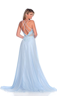 Blue Long Prom Dress: Dave & Johnny 12211