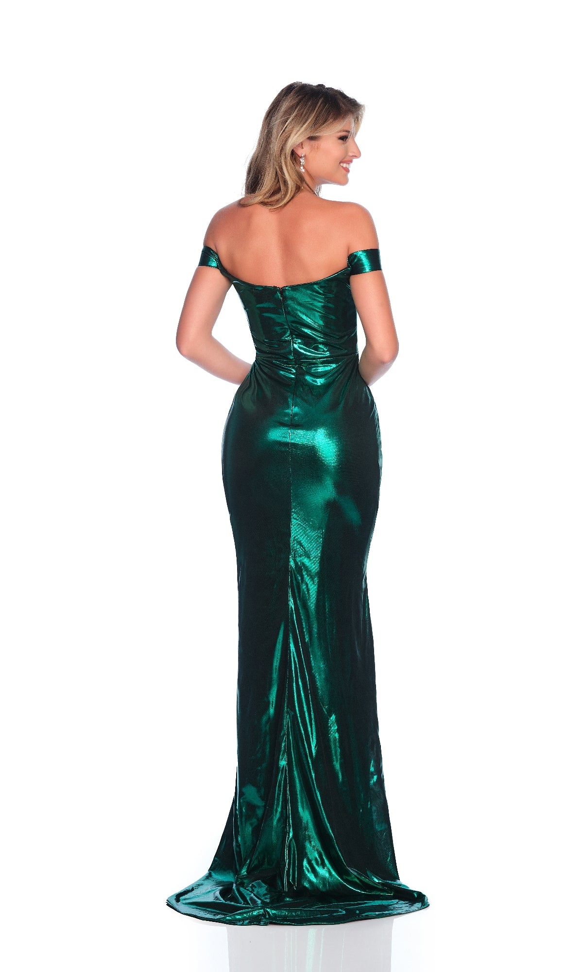 Metallic Green Prom Dress: Dave & Johnny 12323