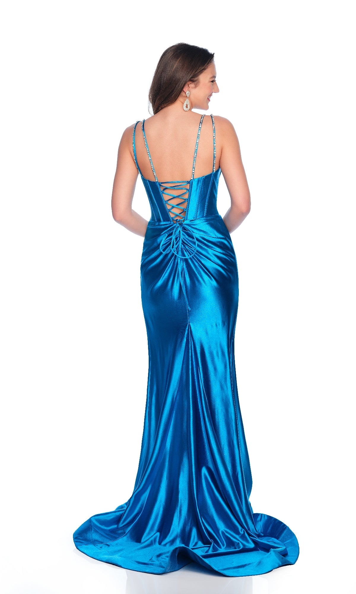 Peacock Blue Prom Dress: Dave & Johnny 12335