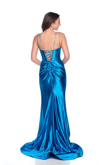 Peacock Blue Prom Dress: Dave & Johnny 12335