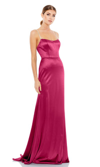 Hot Pink Long Prom Dress with Sweep Train 12428