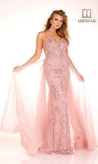 Long Light Pink Prom Dress: Lucci Lu 1279