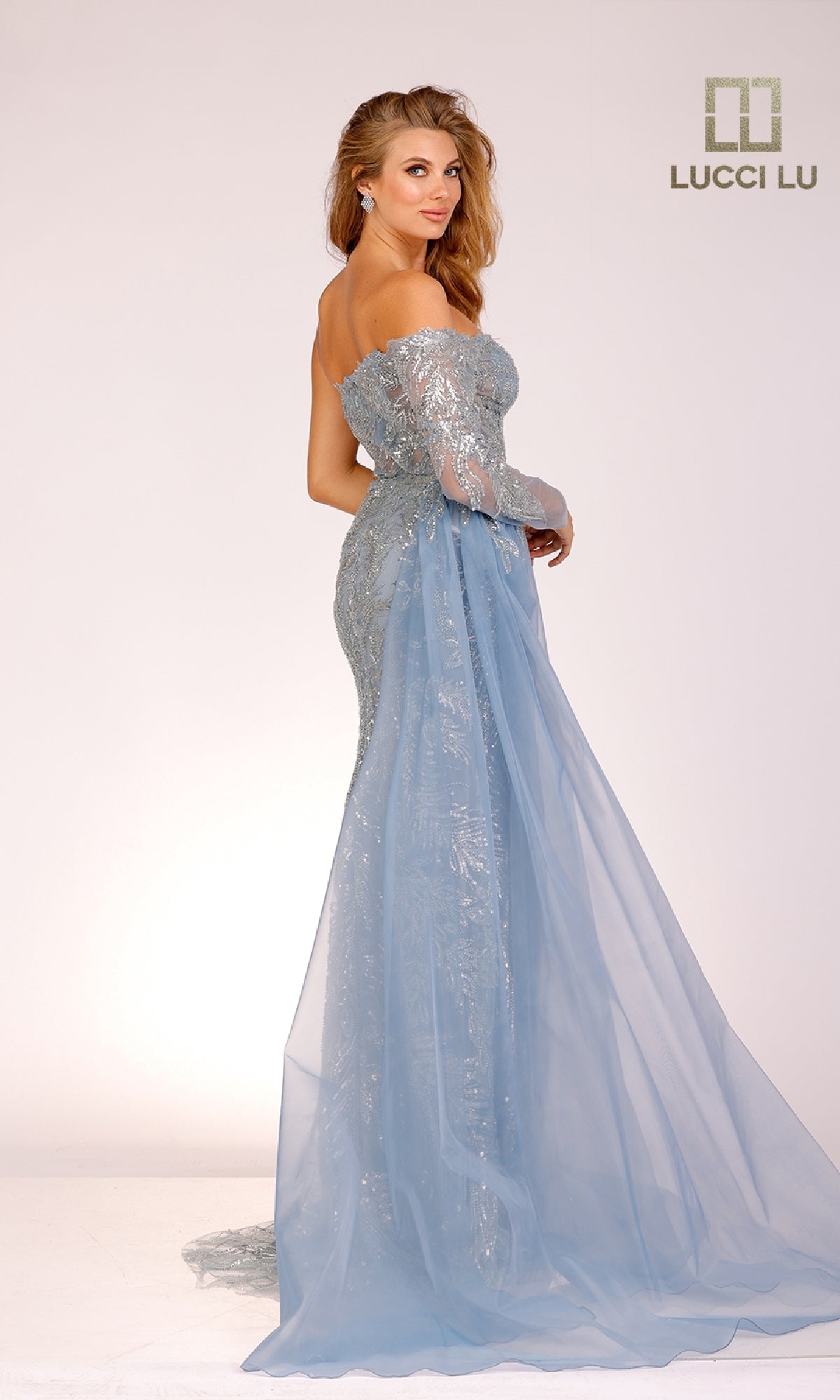 Light Blue Long Formal Dress: Lucci Lu 1285