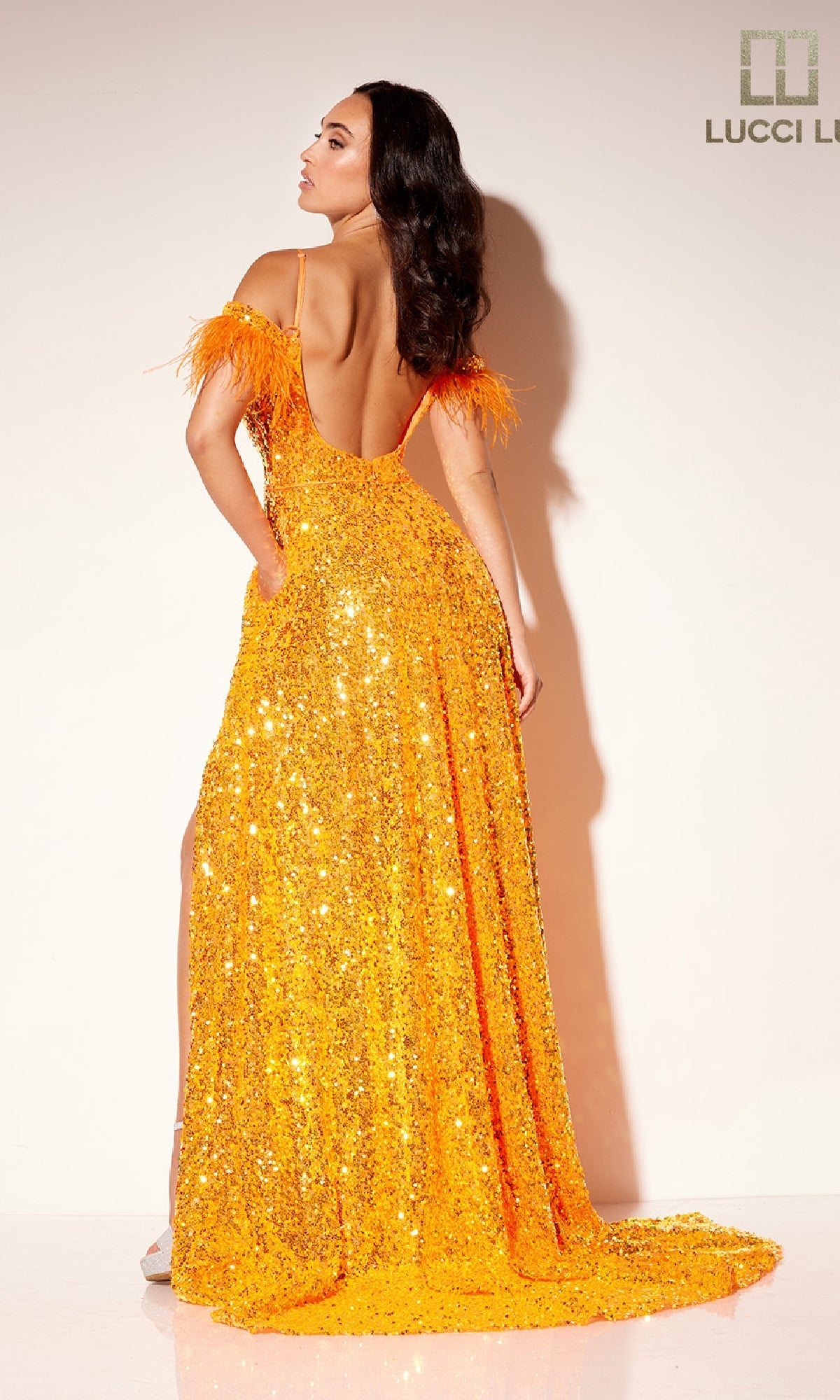 A-Line Sequin Long Prom Dress: Lucci Lu 1305