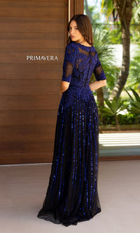 Modest Long Beaded Prom Dress: Primavera 13120