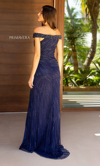 Off-Shoulder Beaded Prom Dress: Primavera 13126