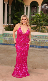 Primavera Plus-Size Long Beaded Prom Dress 14043