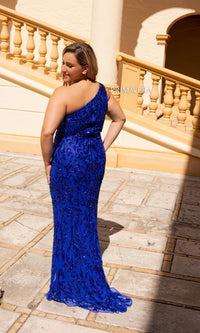 Primavera Plus-Size Long Beaded Prom Dress 14049