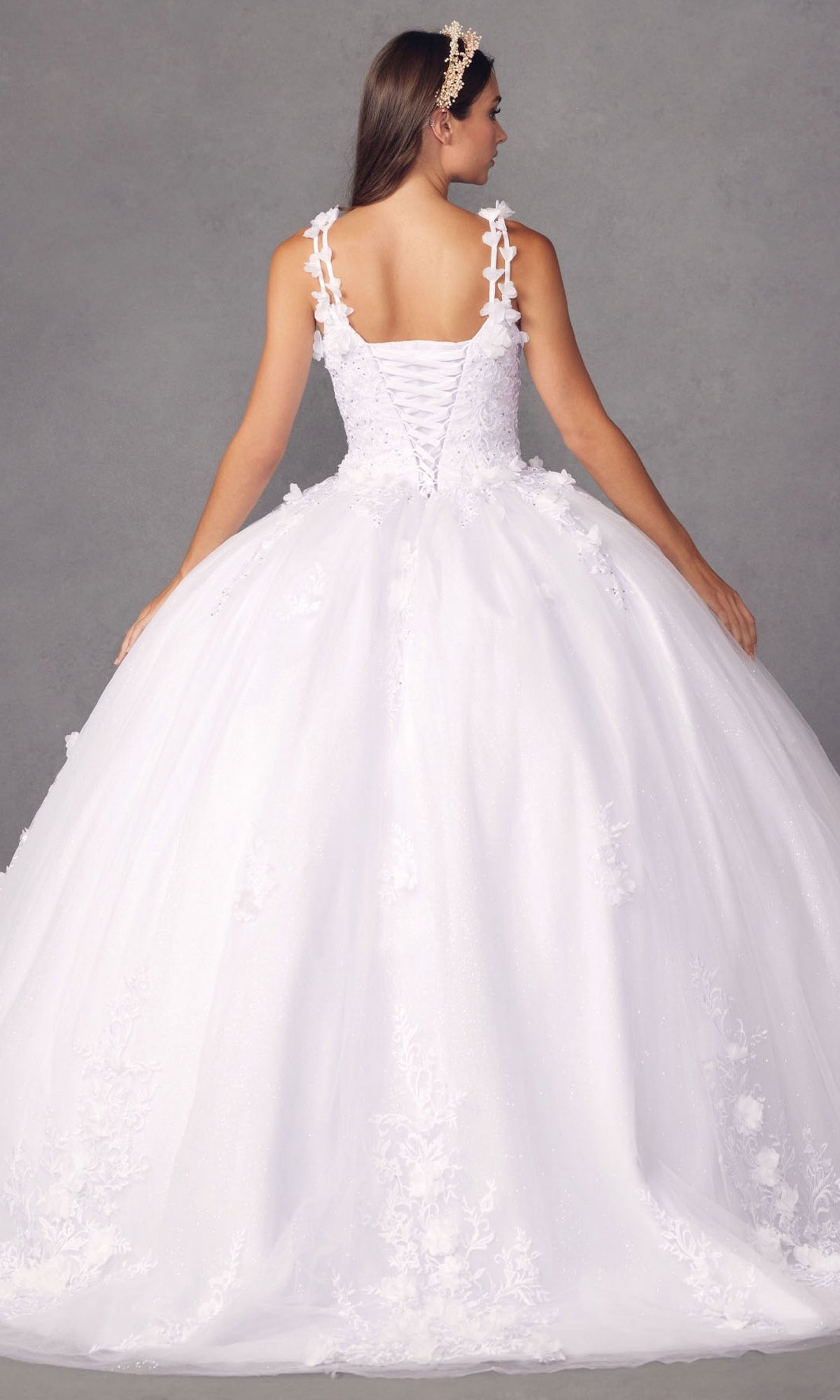 Juliet 1437W Traditional White Quinceañera Dress