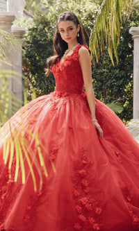 Juliet 1437R Red Ball Gown Quinceañera Dress