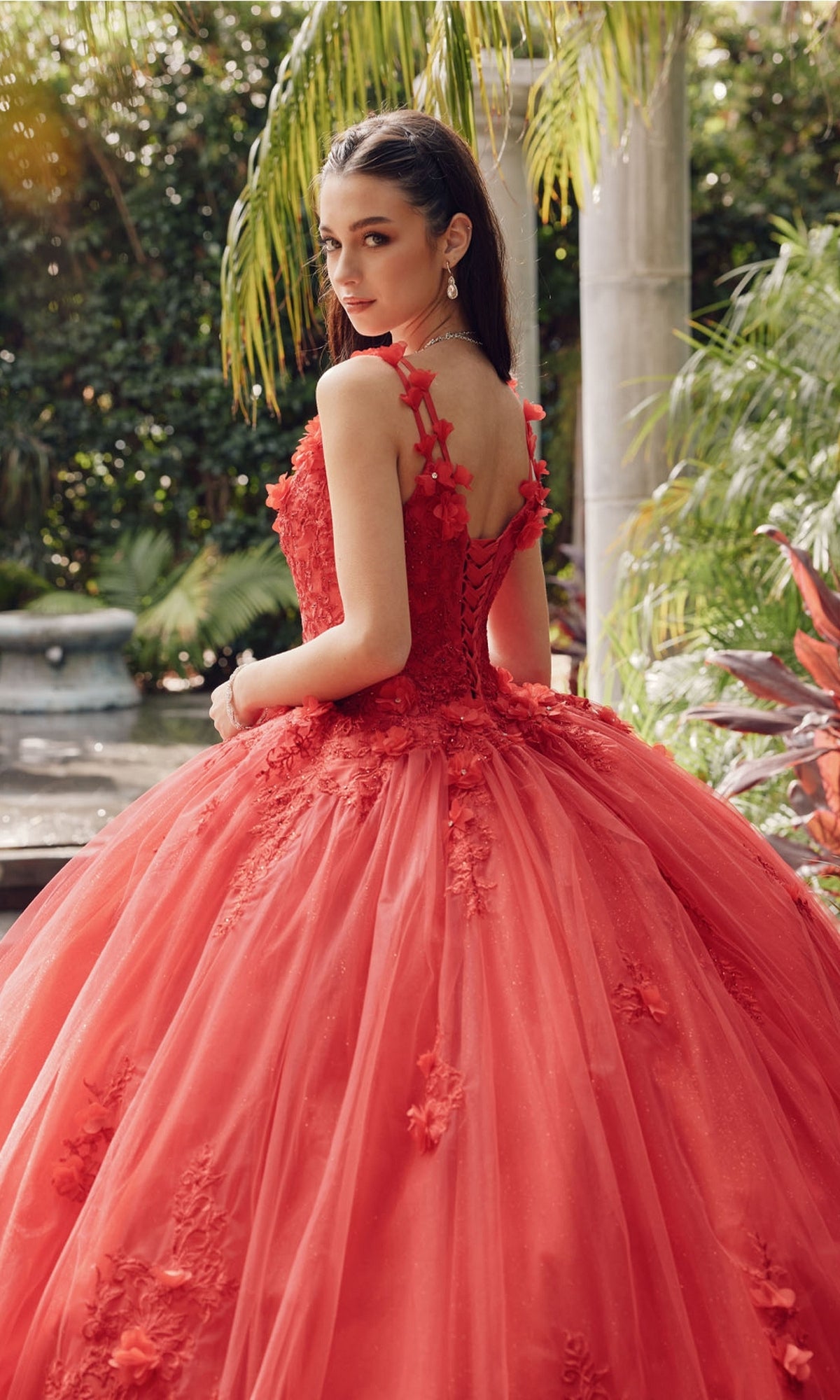 strapless red quinceanera dresses