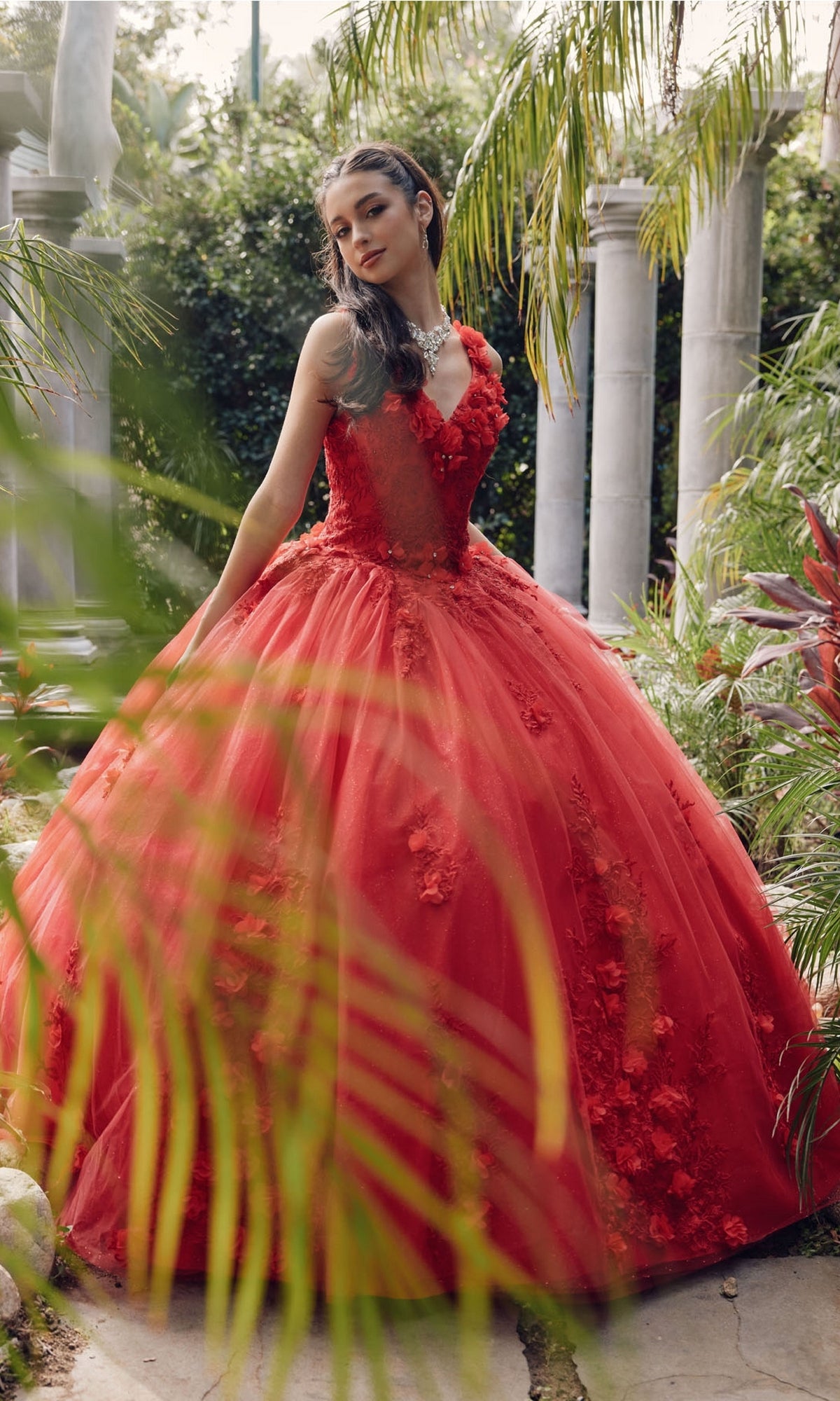 Juliet 1437R Red Ball Gown Quinceañera Dress