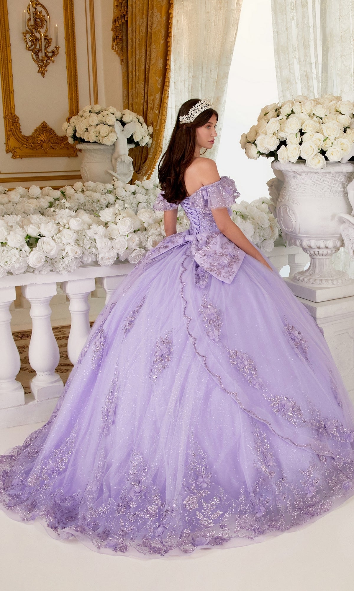 Pink glitter outlet quinceanera dresses