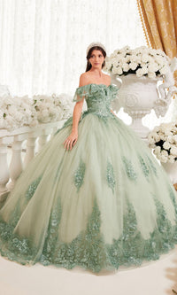 Glitter Quince Dress with Back Bow: Ladivine 15701