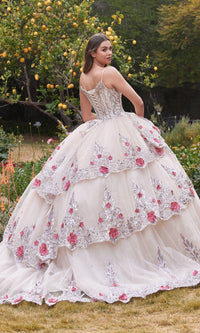 Ladivine 15703 Glitter Champagne Quinceañera Dress