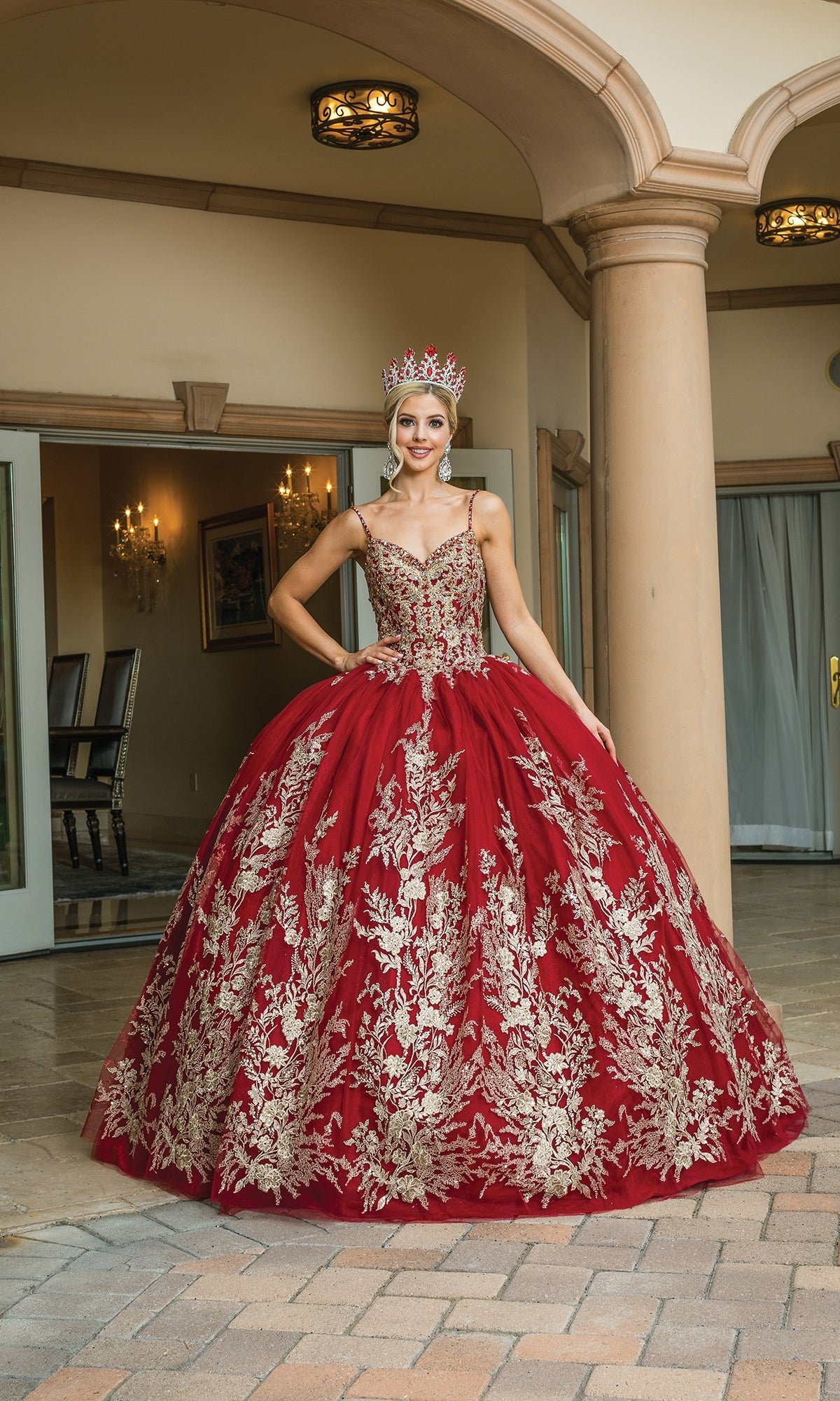 Burgundy gold quinceanera dresses best sale