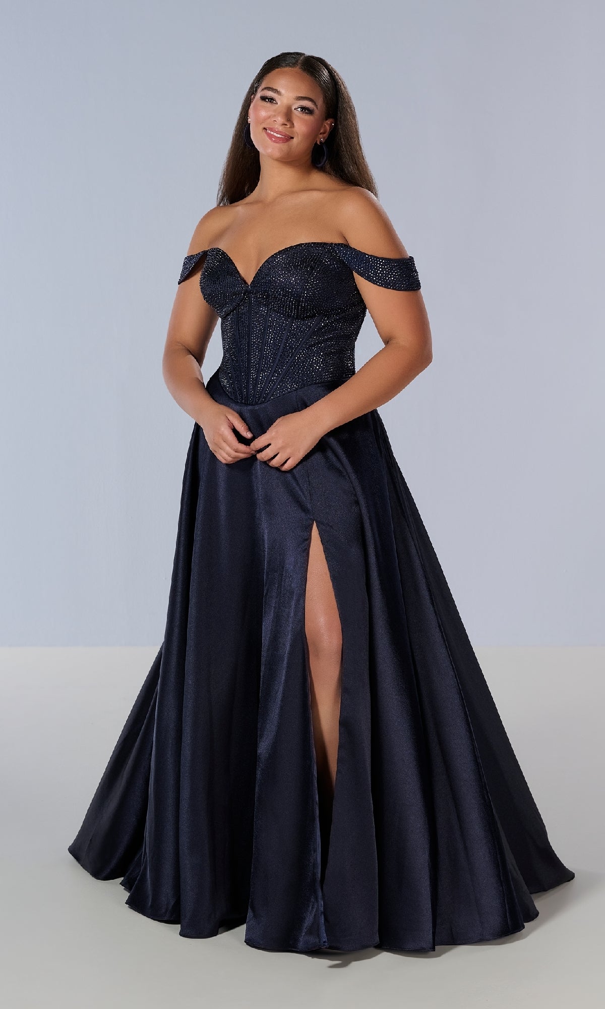 Long Plus-Size Prom Dress: Tiffany 16204